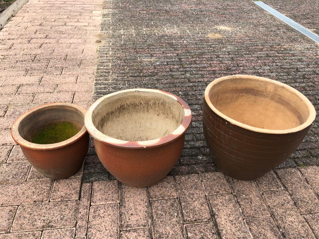 Bloem potten, Tuin en Terras, Bloempotten, Ophalen, Rond, Zo goed als nieuw, Aardewerk