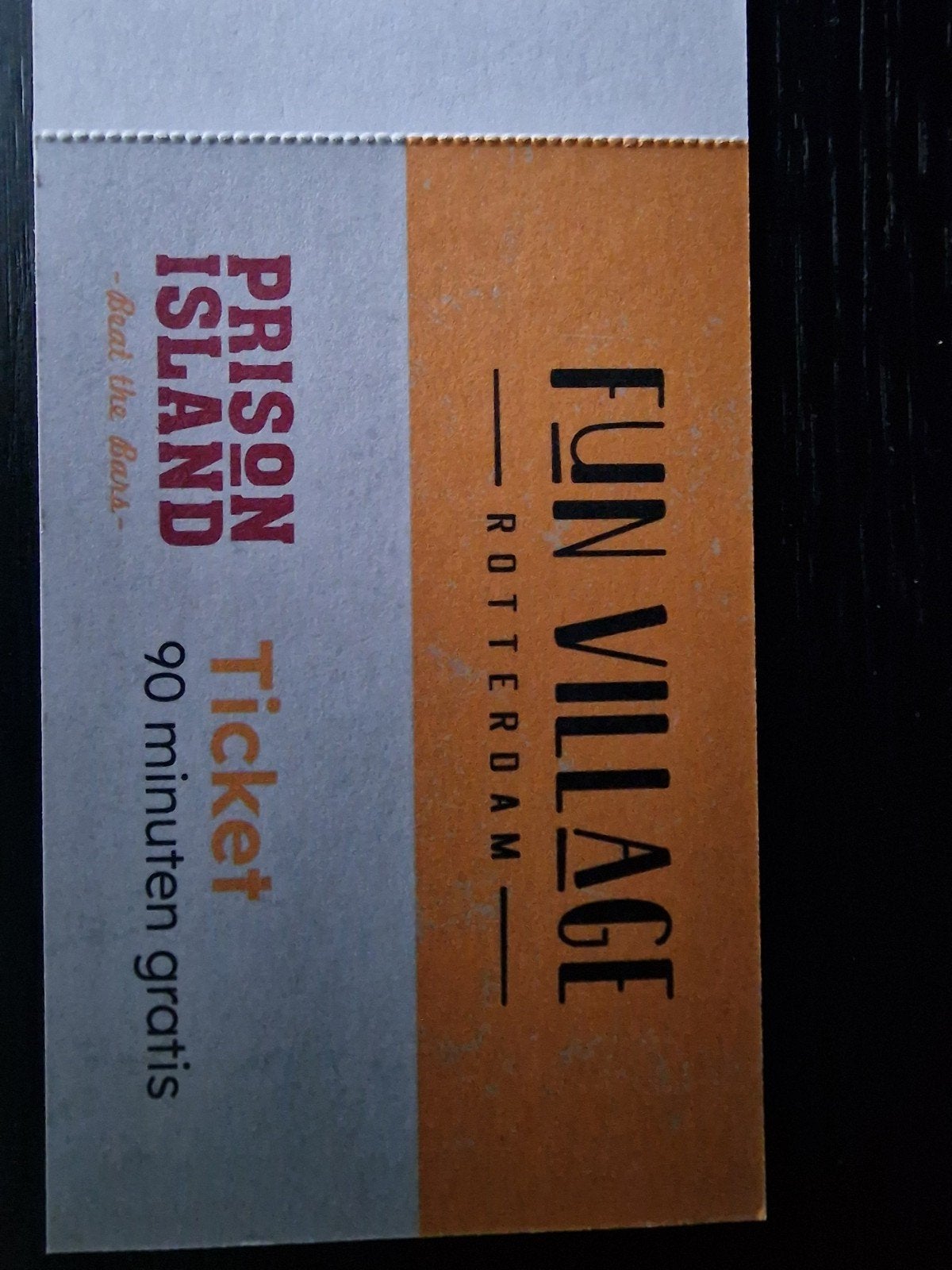 Vrijkaarten Prison Island Fun Village Ridderkerk., Cadeaubon