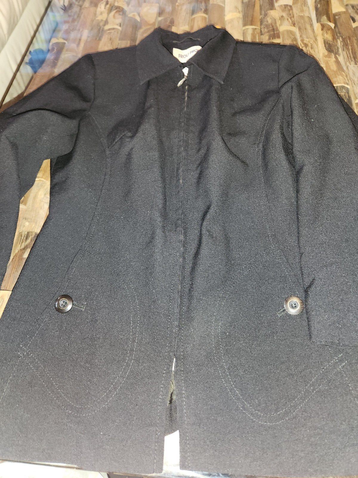 Vintage Y2K Getailleerd Ritsjasje Zwart Maat 38 (M), Kleding | Dames, Maat 38/40 (M), Zwart, Ophalen of Verzenden, Frou Frou