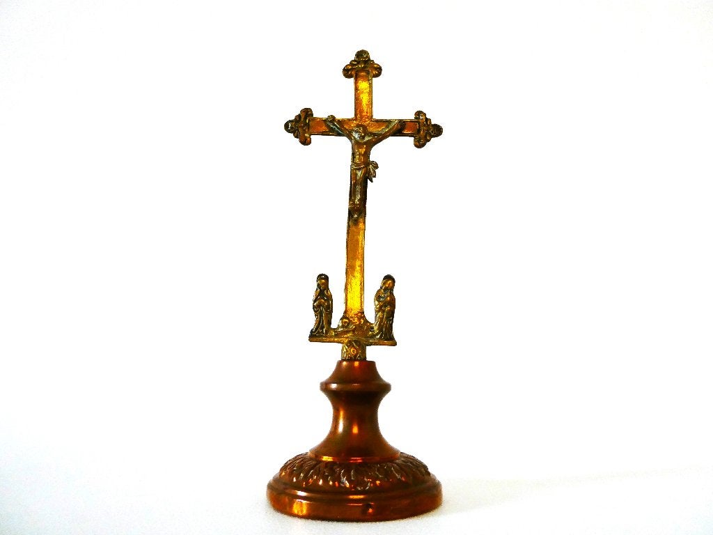 Kruisbeeld Corpus Jezus met Maria en Johannes, Antiek en Kunst, Ophalen of Verzenden