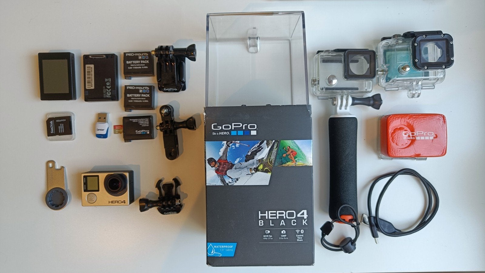 GoPro Hero 4 Black met veel accessoires, Ophalen of Verzenden, Gebruikt, GoPro