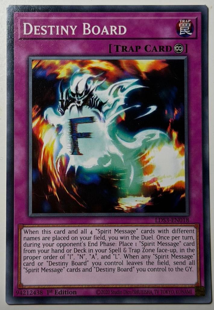 Yu-Gi-Oh! Full Destiny Board Final met Spirit Messages !, Ophalen of Verzenden, Zo goed als nieuw, Meerdere kaarten