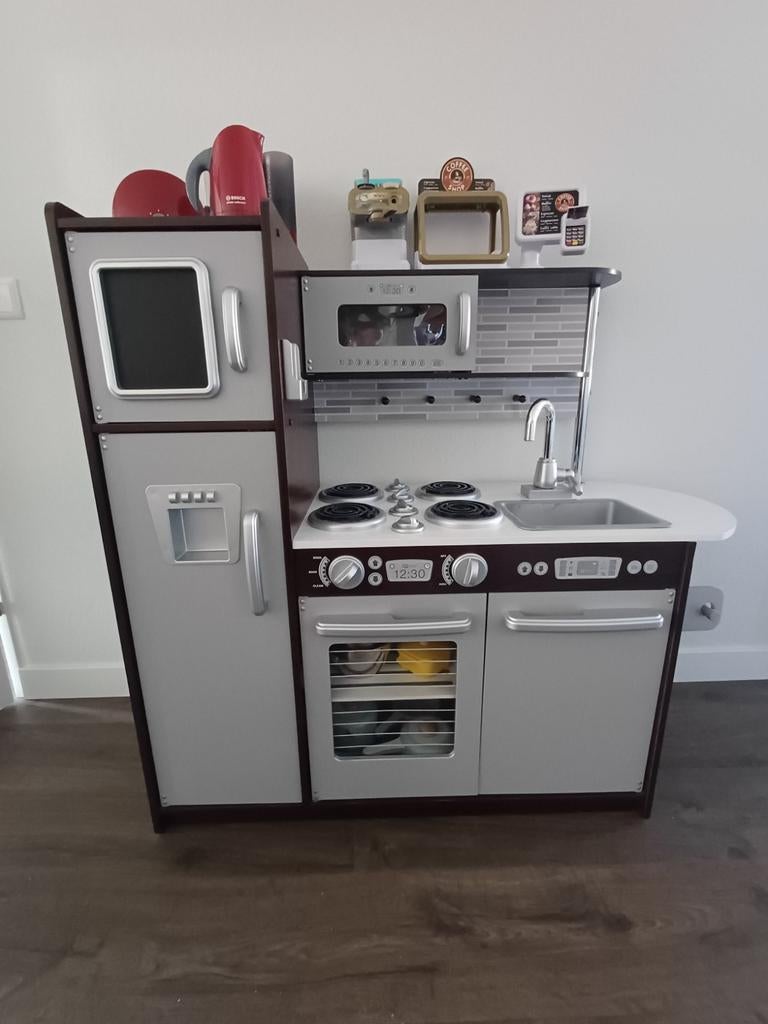 Grote houten speelkeuken met accessoires, Ophalen, Gebruikt, Hout, Speelkeuken