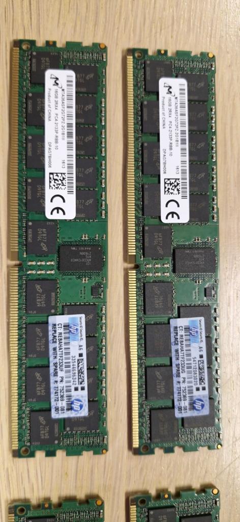 16 x 16GB DDR4 ECC Registered Servergeheugen – Micron / HP, Computers en Software, Ophalen