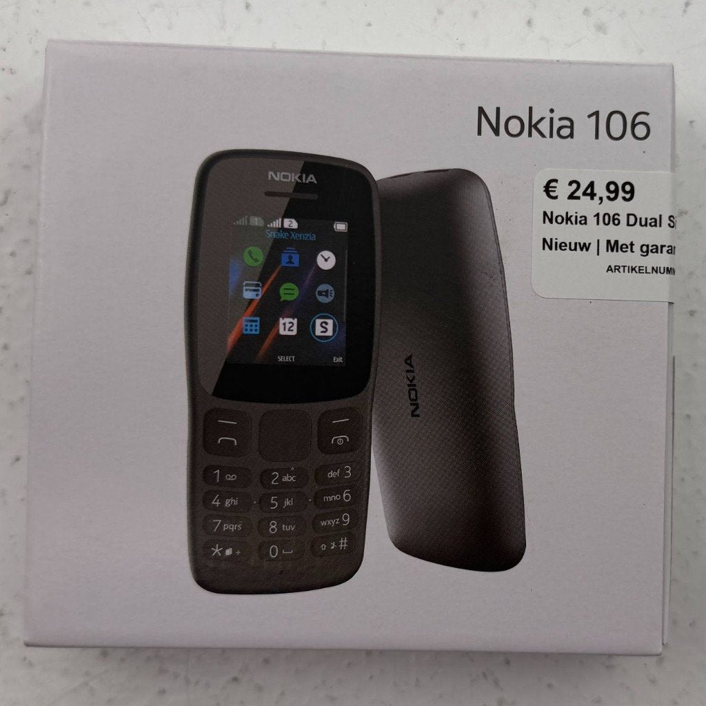 Nokia 106 Dual Sim Zwart | Nieuw | Met garantie, Toulonselaan 72, Fysiek toetsenbord, Nieuw, Ophalen of Verzenden