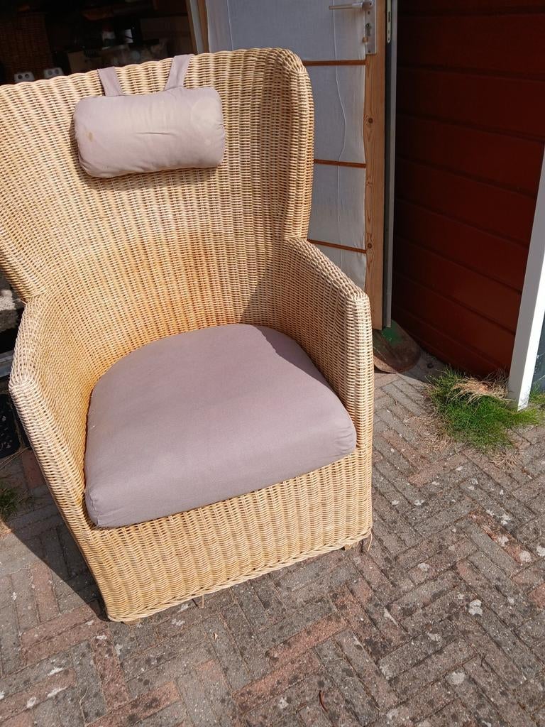 Mooie rieten stoel, Huis en Inrichting, Fauteuils, Ophalen, Zo goed als nieuw, Minder dan 75 cm, 50 tot 75 cm