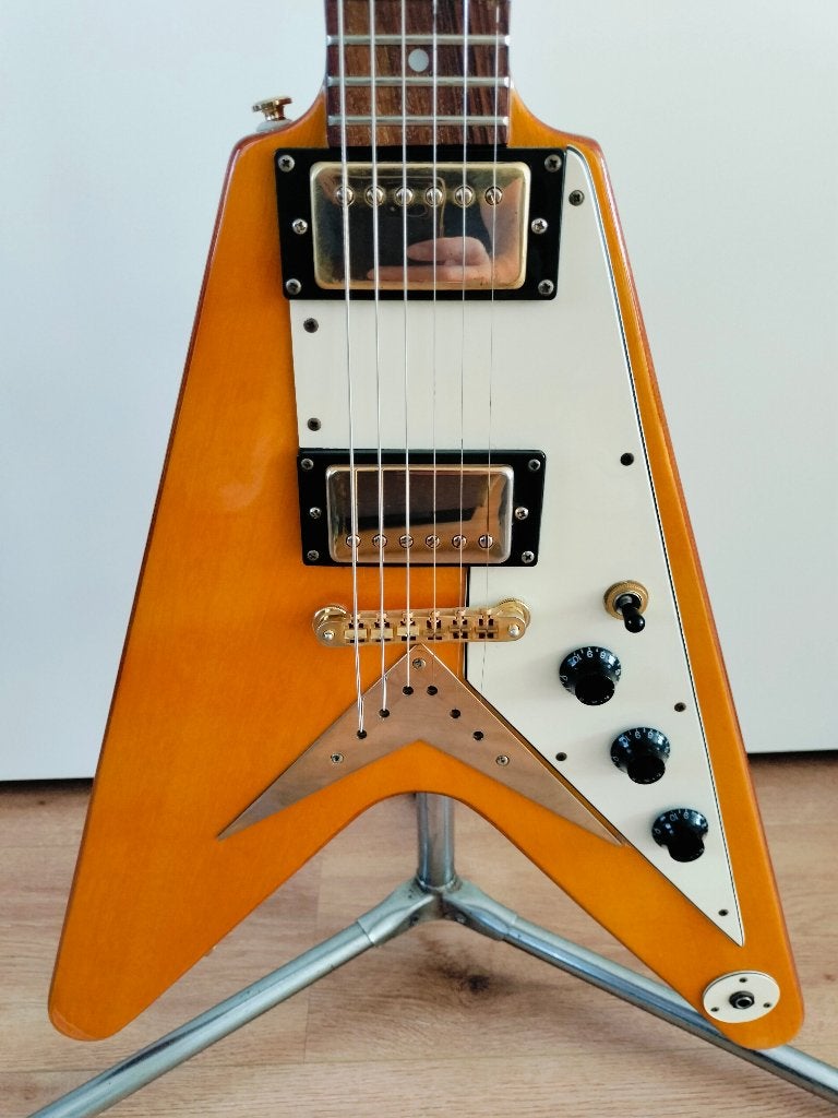 Epiphone (Gibson) Flying V Korina gitaar, Muziek en Instrumenten, Snaarinstrumenten | Gitaren | Elektrisch, Ophalen, Zo goed als nieuw