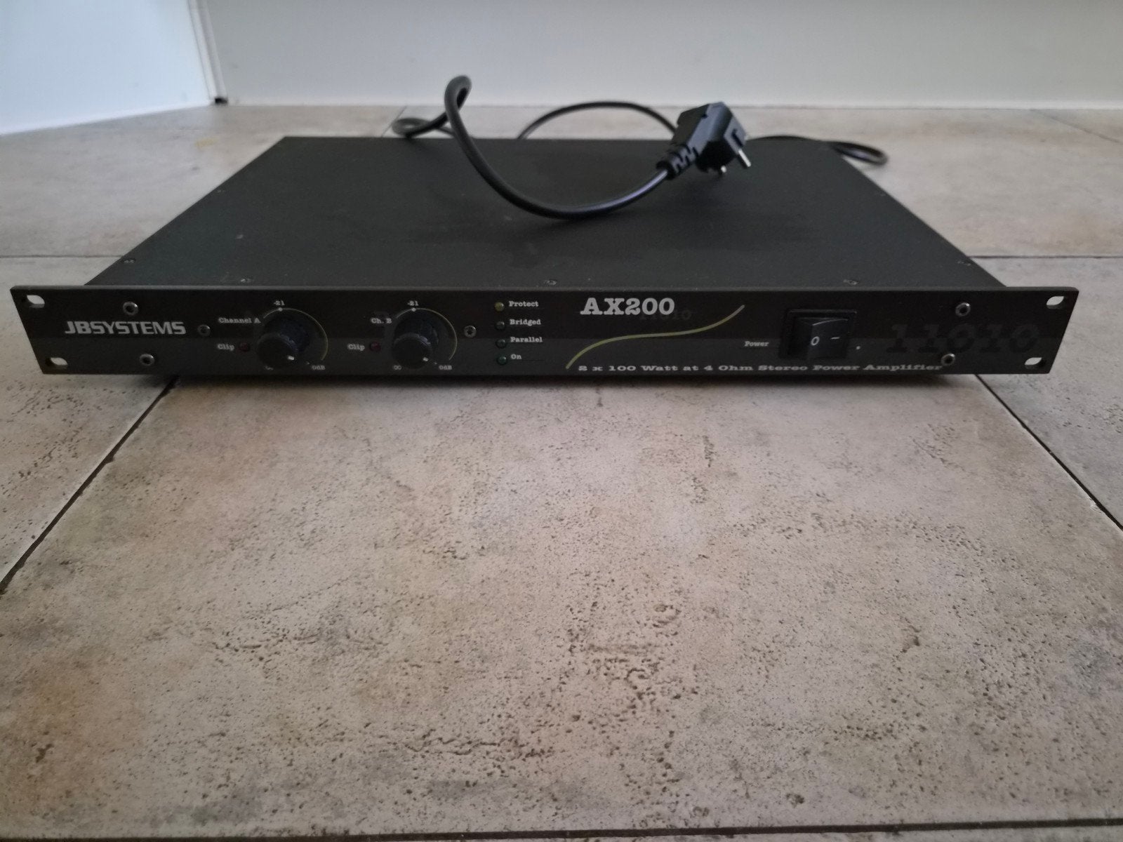 JB Systems AX200 Stereo Eindversterker (2x 100W), Zo goed als nieuw, 120 watt of meer, Stereo, Ophalen