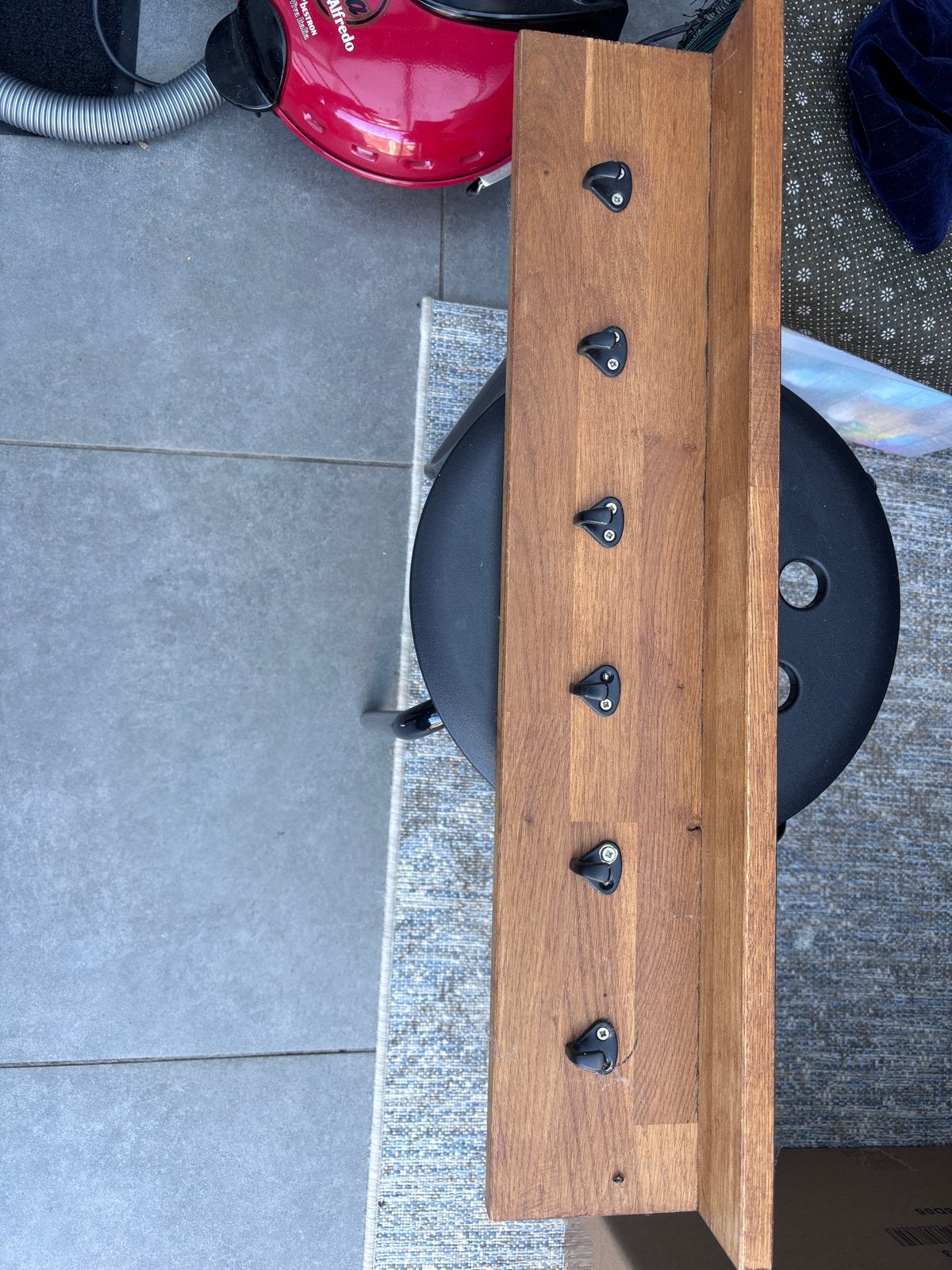 Houten wandkapstok met 6 haken, Wandkapstok, Gebruikt, Ophalen of Verzenden, Minder dan 100 cm