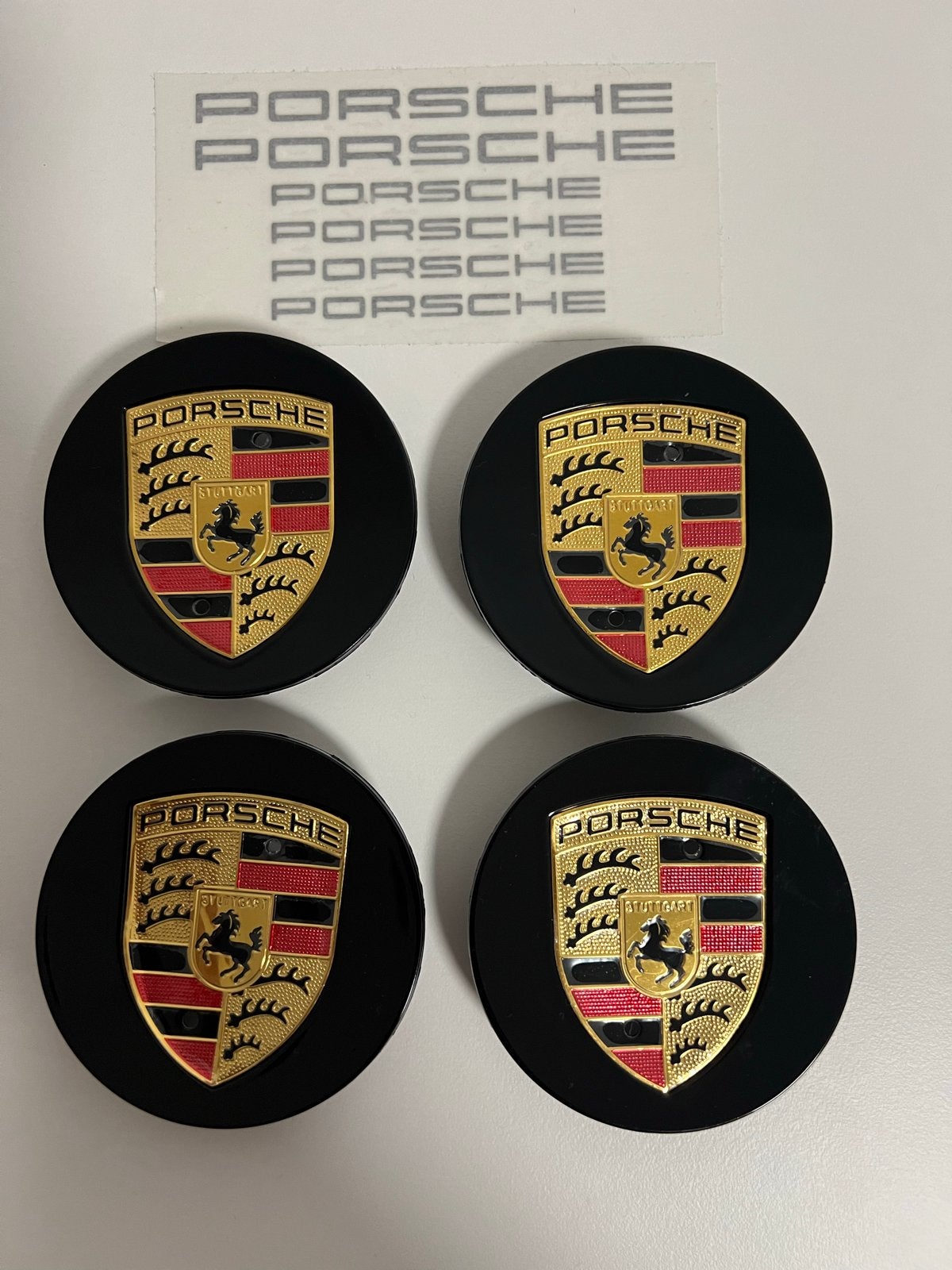Porsche Naafkappen Nieuw 76mm Zwart - Set van 4, Ophalen of Verzenden, Nieuw
