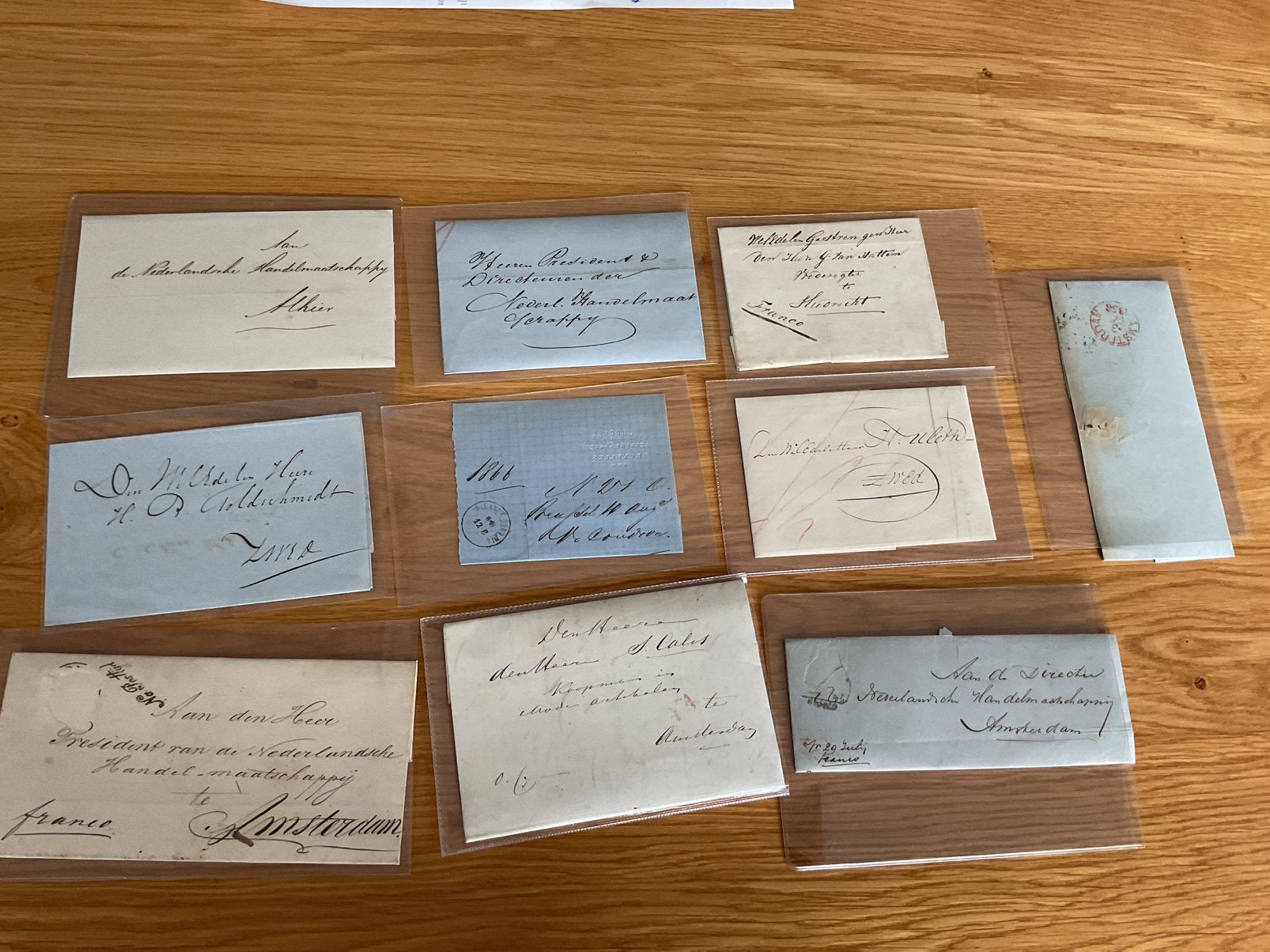 Nederland 10 oude brieven EO-filatelie, Ophalen of Verzenden, Brief
