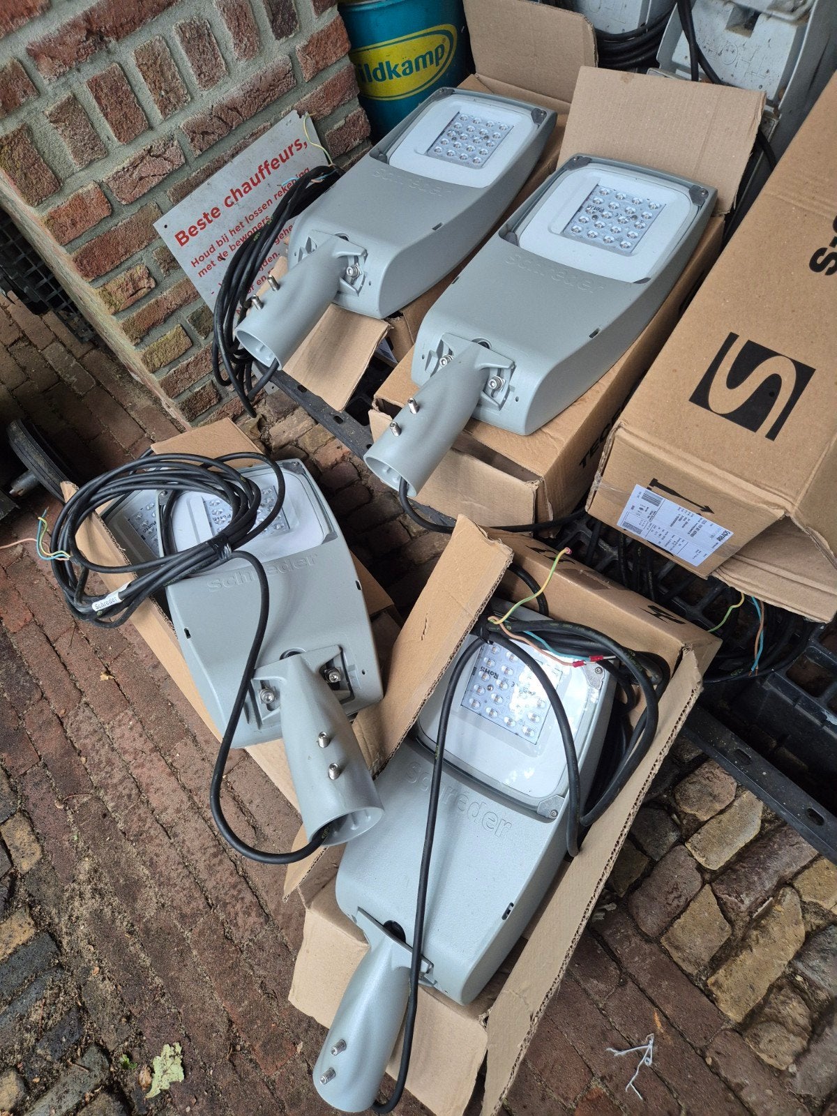 5 x SCHREDER TECEO S  + meer armaturen LED opschuif paaltop, Ophalen, Led-lamp, Nieuw, E27 (groot)