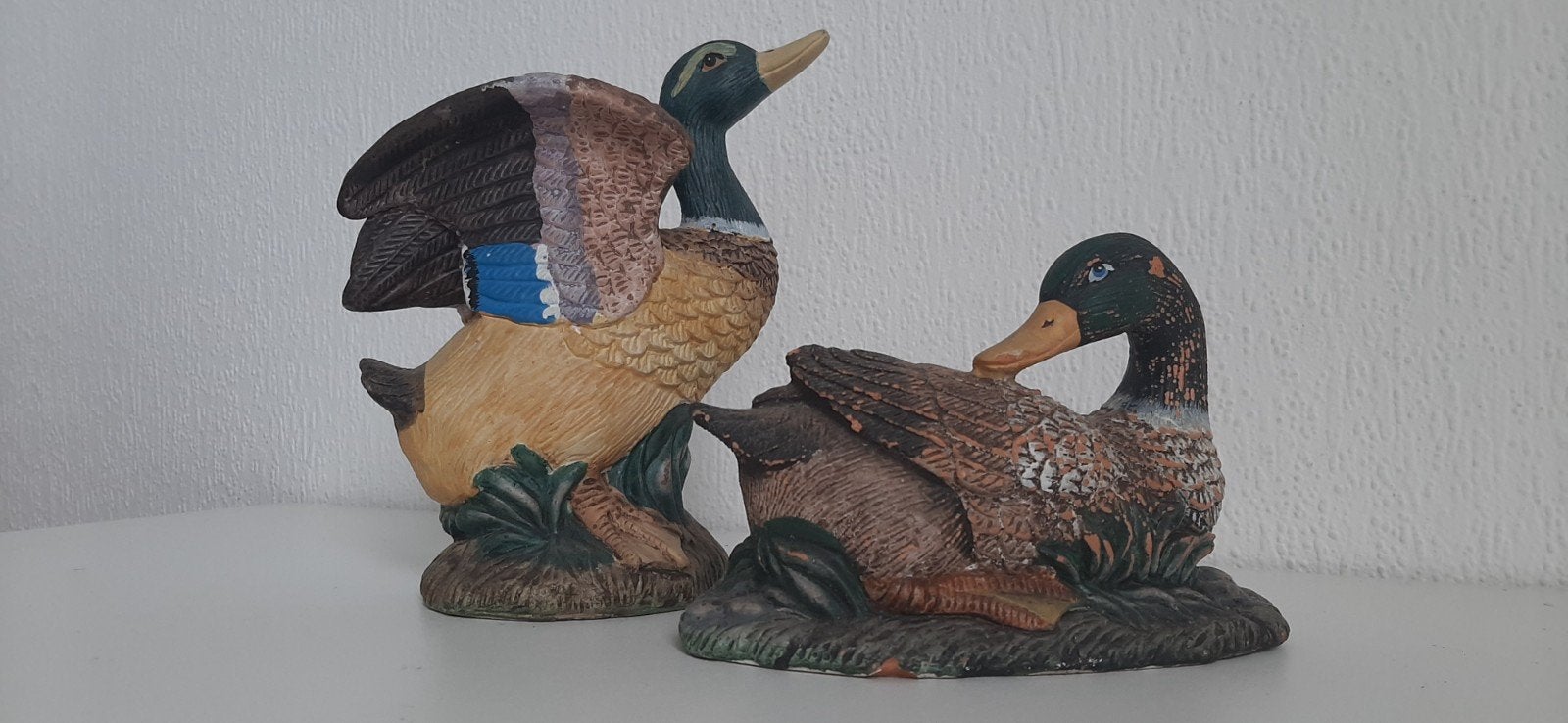 Twee decoratieve eenden beeldjes, Ophalen of Verzenden, Gebruikt