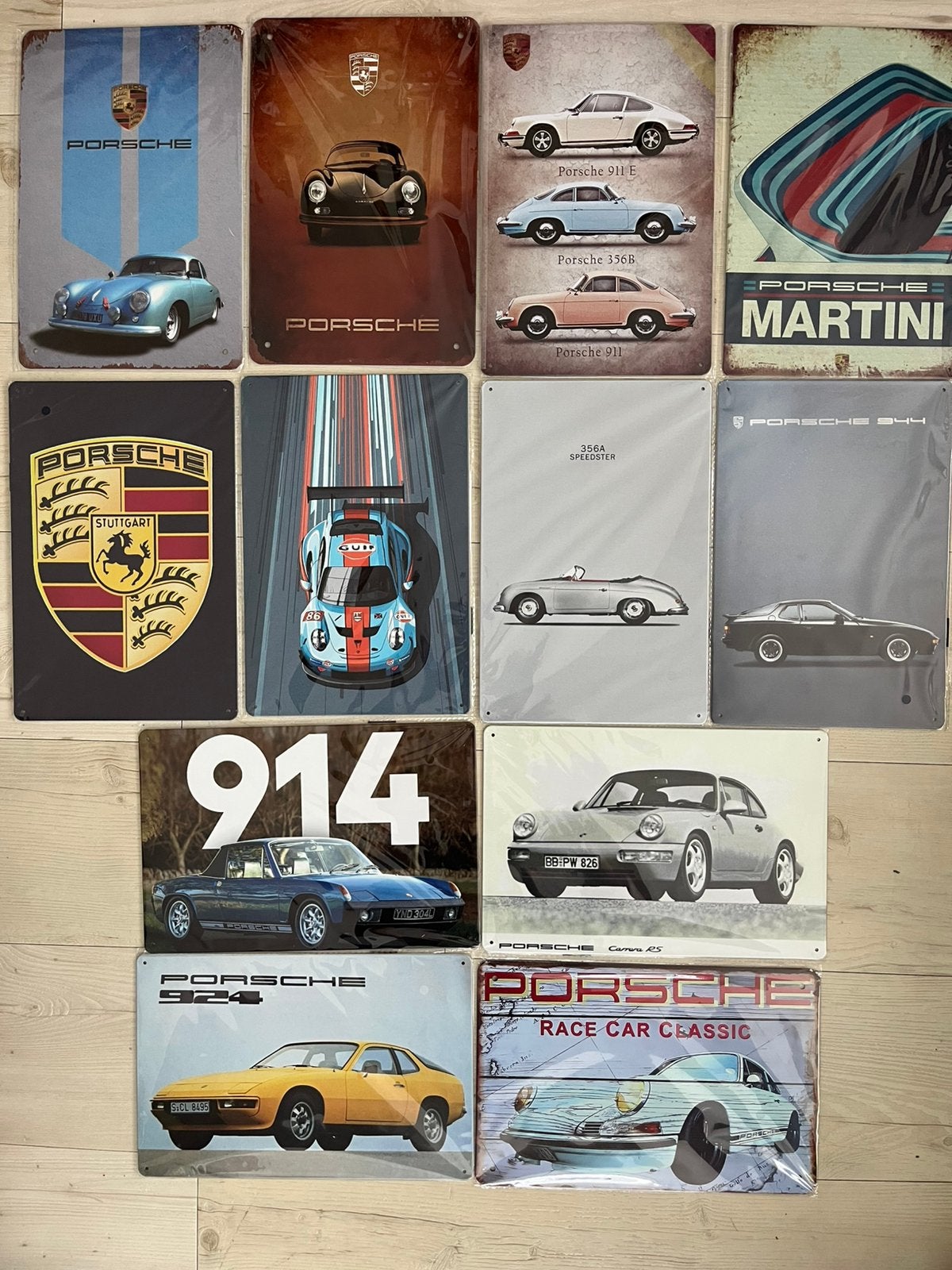 Metalen wandbord Porsche 20x30cm (prijs =p/st) 3 voor €22, Ophalen of Verzenden, Zo goed als nieuw, Auto's