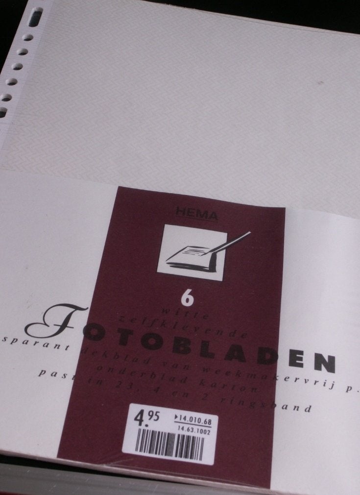 6 zelfklevende fotobladentransparant dekblad onderblad karto, Ophalen of Verzenden, Nieuw