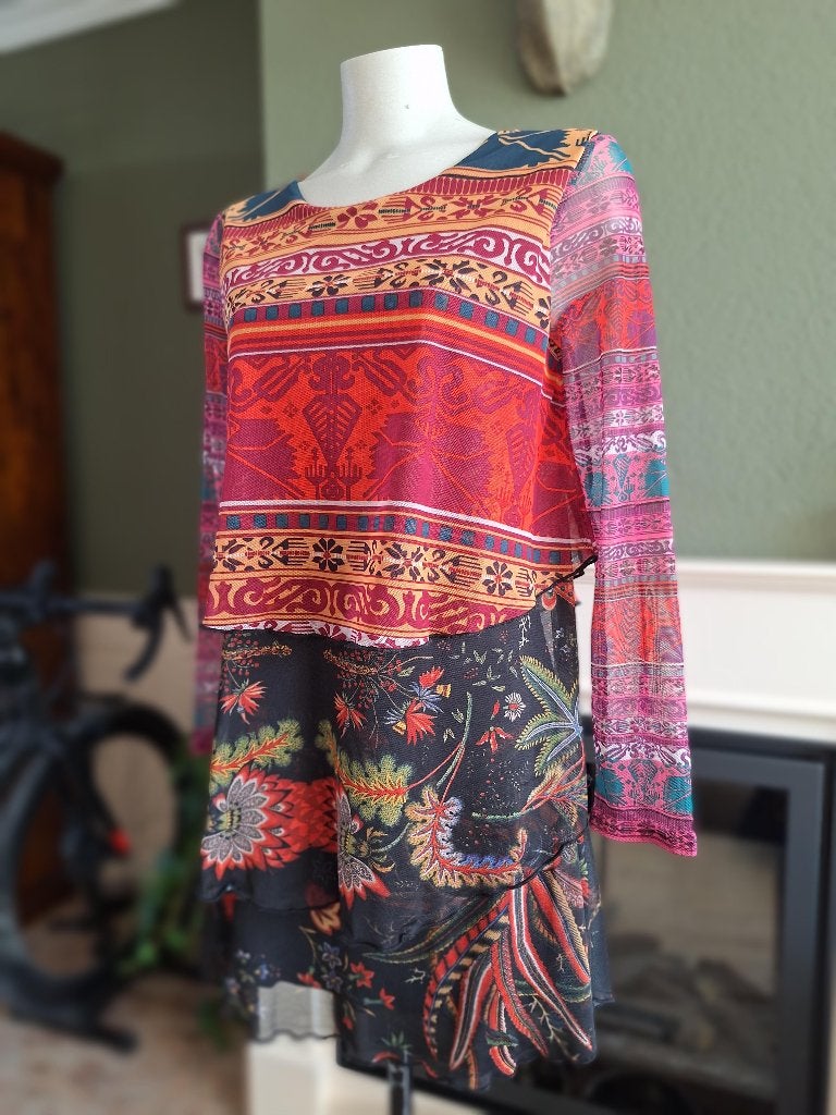 Desigual prachtige kleurrijke jurk S 36, Kleding | Dames, Overige kleuren, Verzenden, Zo goed als nieuw, Knielengte