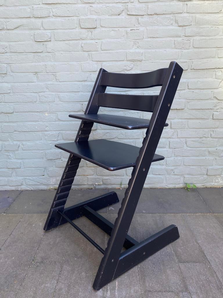Stokke Tripp Trapp kinderstoel - Zwart, Ophalen, Gebruikt, Meegroeistoel, Aanschuifbaar