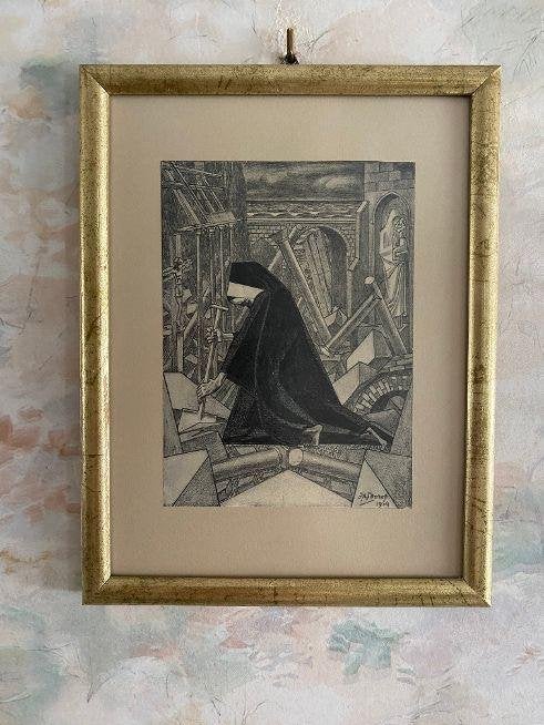 Oude  Prent  Jan   Toorop  .  1914, Antiek en Kunst, Kunst | Litho's en Zeefdrukken, Ophalen of Verzenden