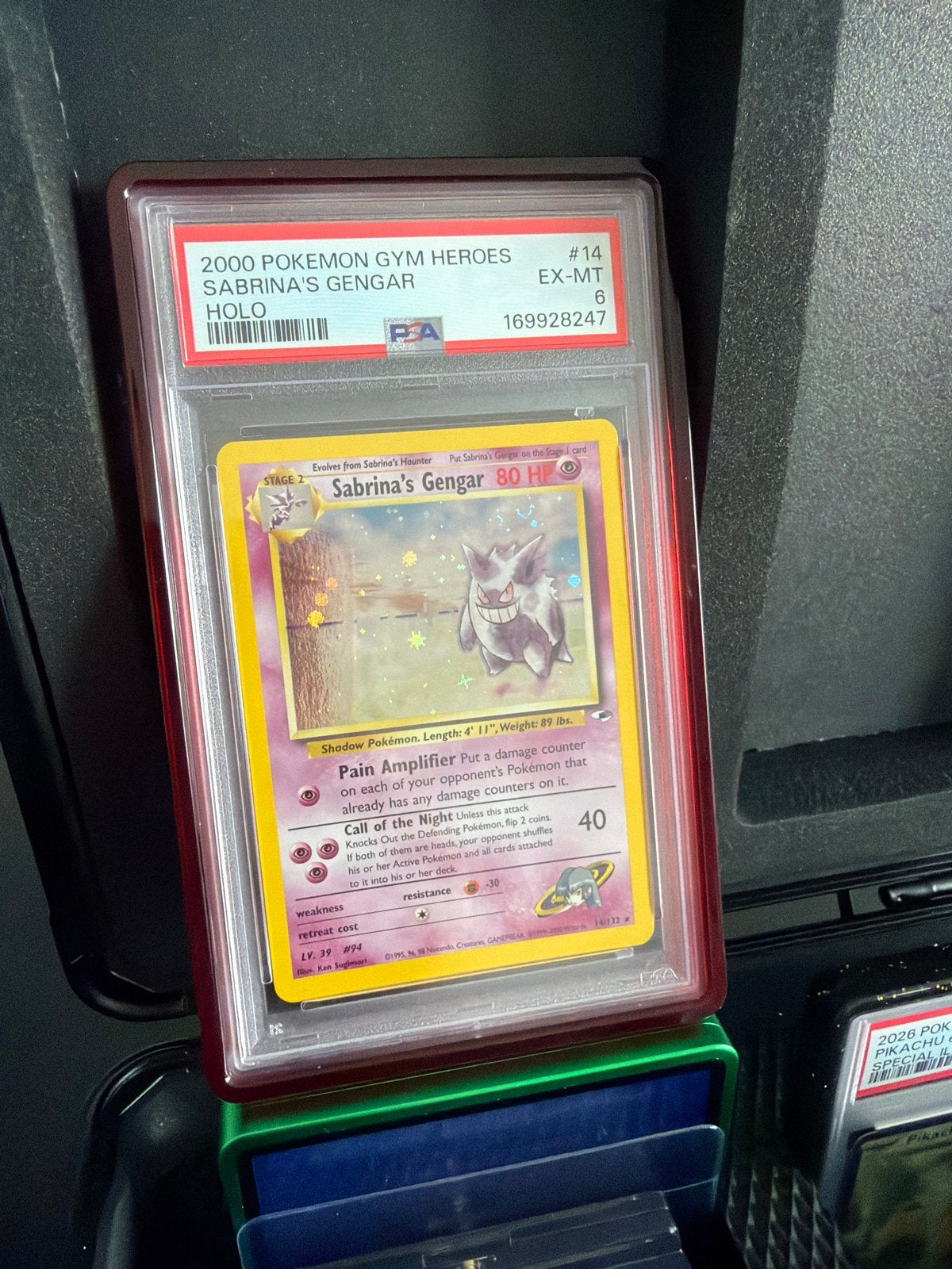 Sabrina's Gengar Holo PSA 6 - Pokémon Gym Heroes #14, Ophalen of Verzenden, Gebruikt, Losse kaart, Foil