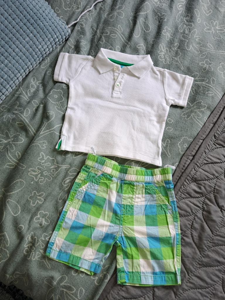 Leuk jongens setje maat 68 - Polo en geruite korte broek, Kinderen en Baby's, Babykleding | Maat 68, Gebruikt, H&M, Ophalen of Verzenden