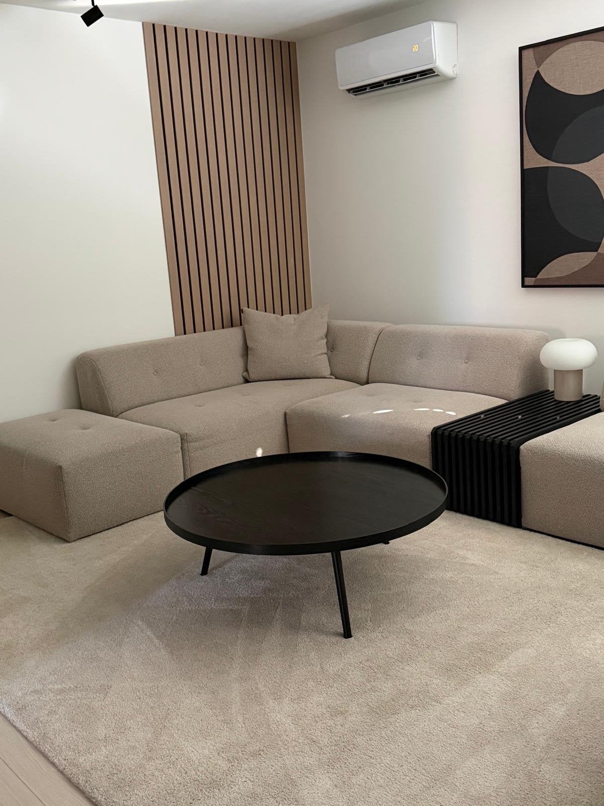 WOOOD XXL Zwarte Ronde Salontafel 100 x 36 cm., Ophalen, Rond, 50 tot 100 cm, Zo goed als nieuw
