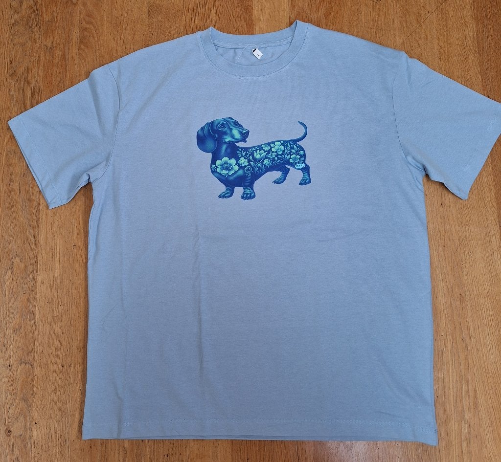 dames t-shirt licht blauw katoen tekkel nieuw ruimvallend, Blauw, Maat 42/44 (L), Nieuw, Ophalen of Verzenden