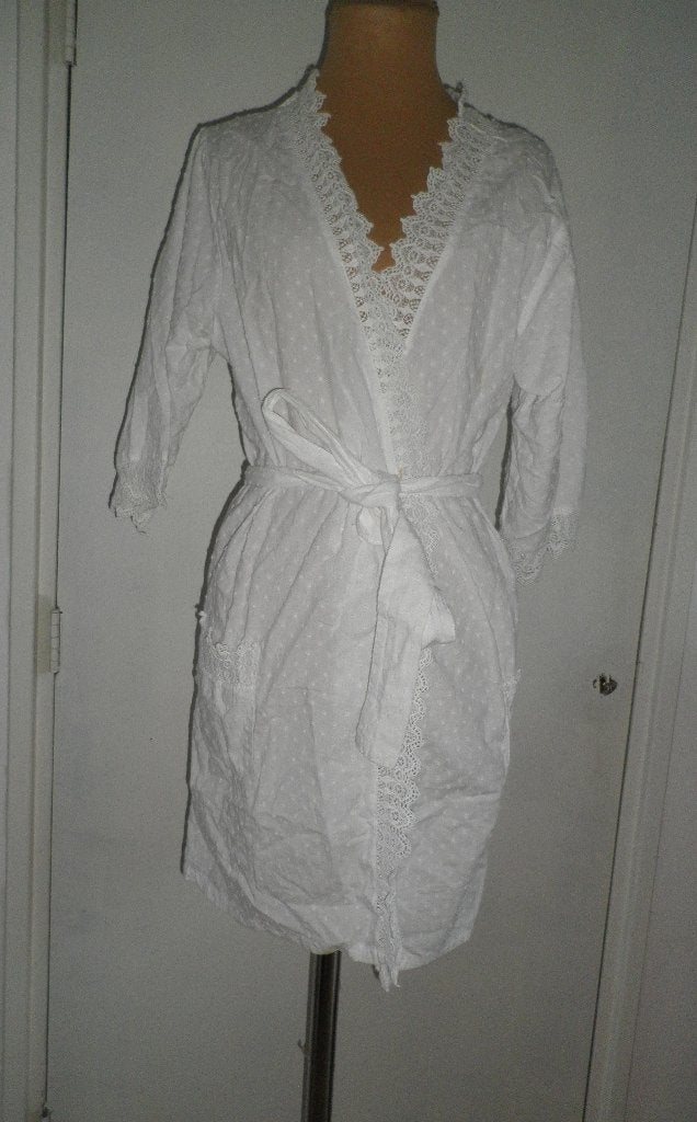 pyamajasje / korte peignoir maat M, Kleding | Dames, Verzenden, Wit, Nachtkleding