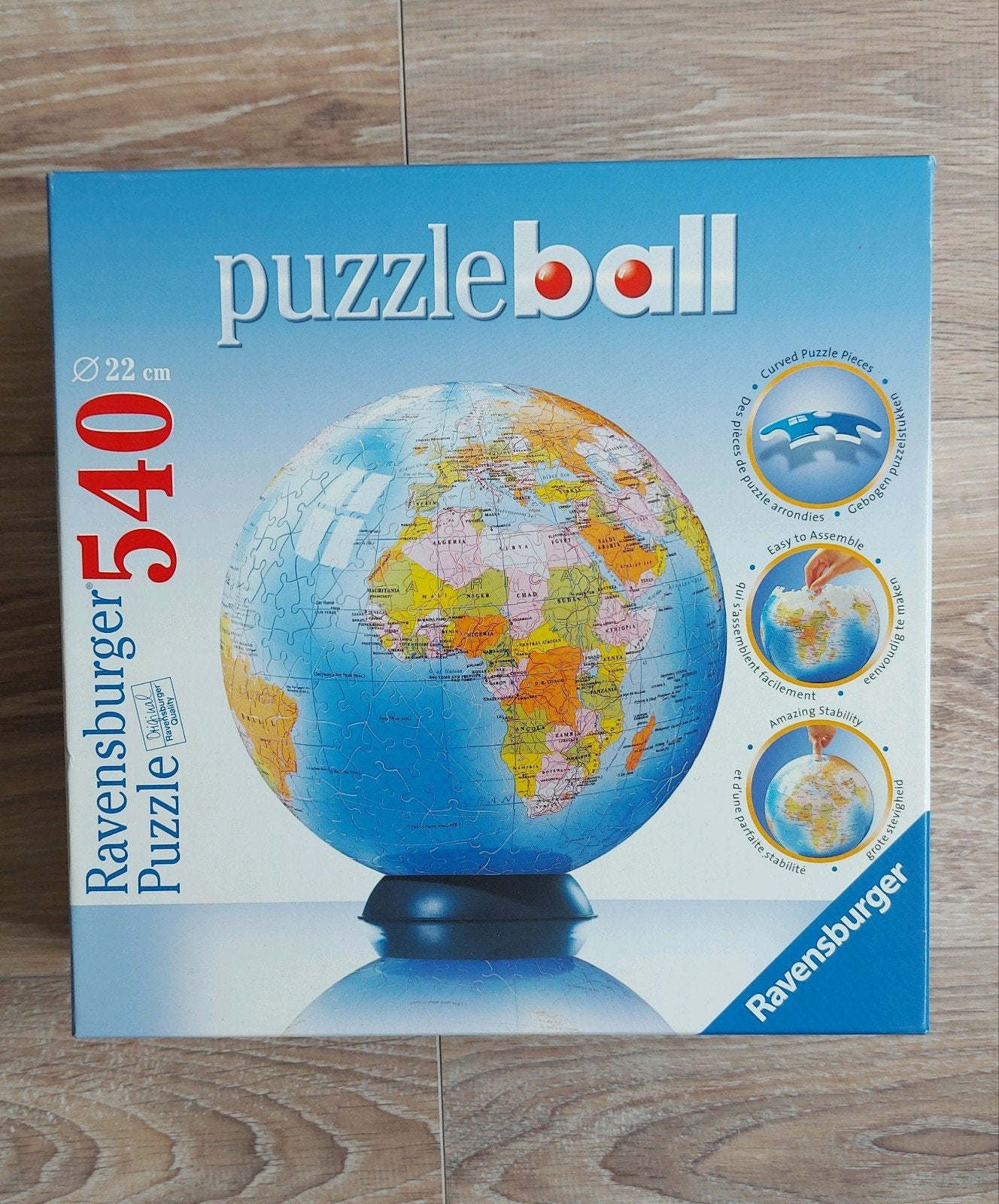 Ravensburger Puzzleball aarde 22 cm, 540 stukjes, perfect!, Ophalen, Minder dan 500 stukjes, Zo goed als nieuw, Rubik's of 3D-puzzel