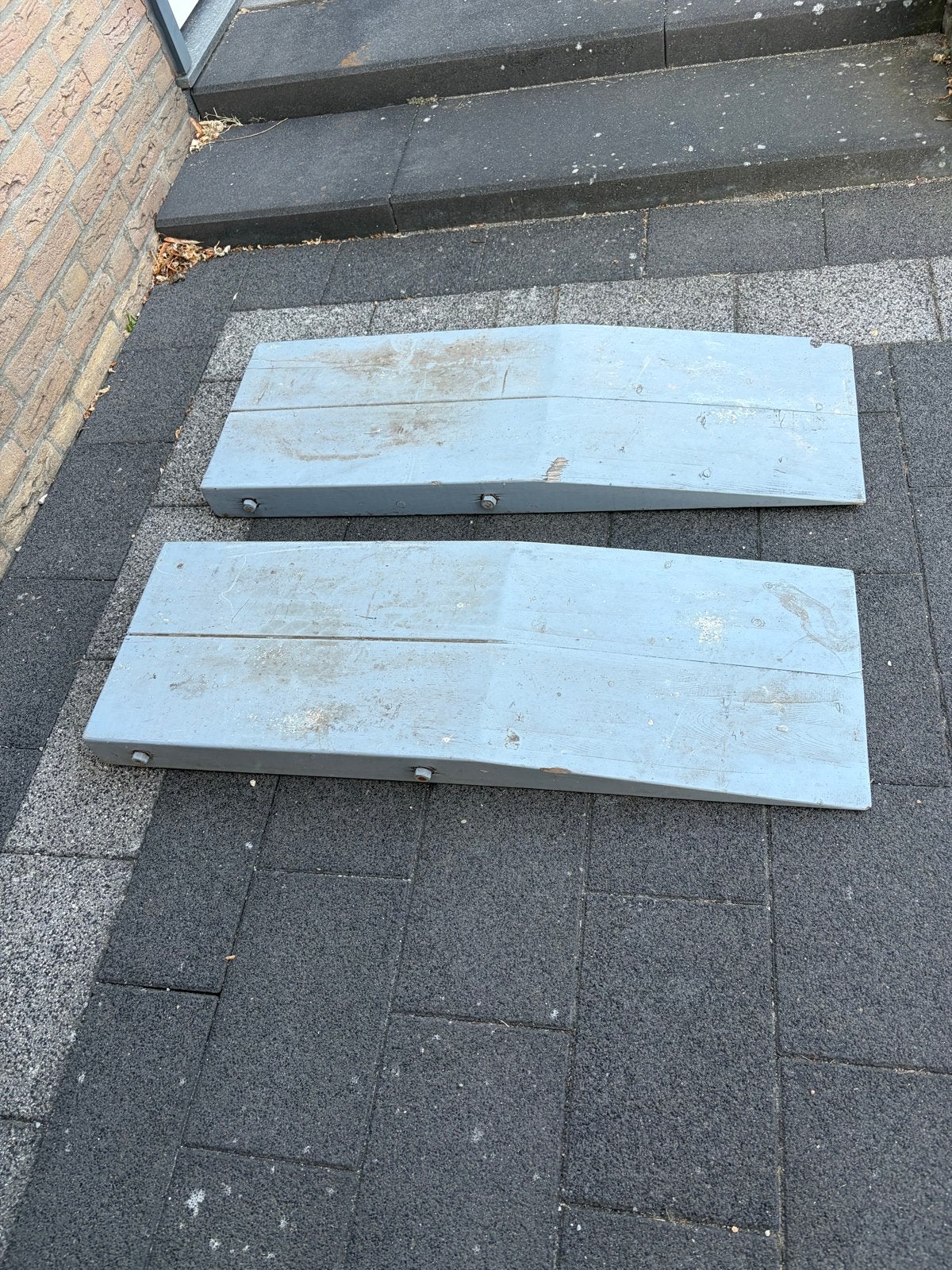 Set van 2 houten oprijplaten, Ophalen, Gebruikt