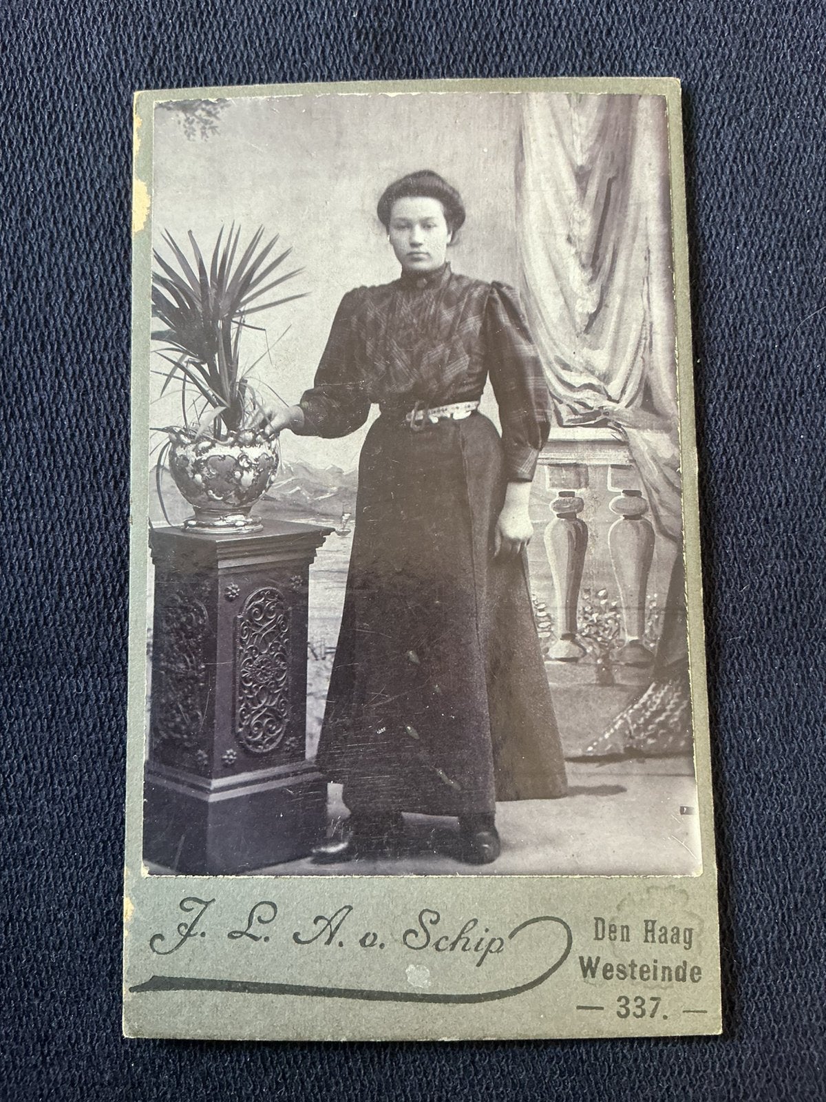 CDV, Dame, J.L.A. VAN SCHIP, DEN HAAG, Carte de Visite, Verzenden, Voor 1940, Gebruikt, Foto