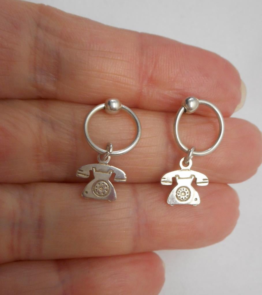 Zilveren bijzondere vintage oorbellen nr.1459, Sieraden, Tassen en Uiterlijk, Oorbellen, Hangers, Verzenden, Zo goed als nieuw