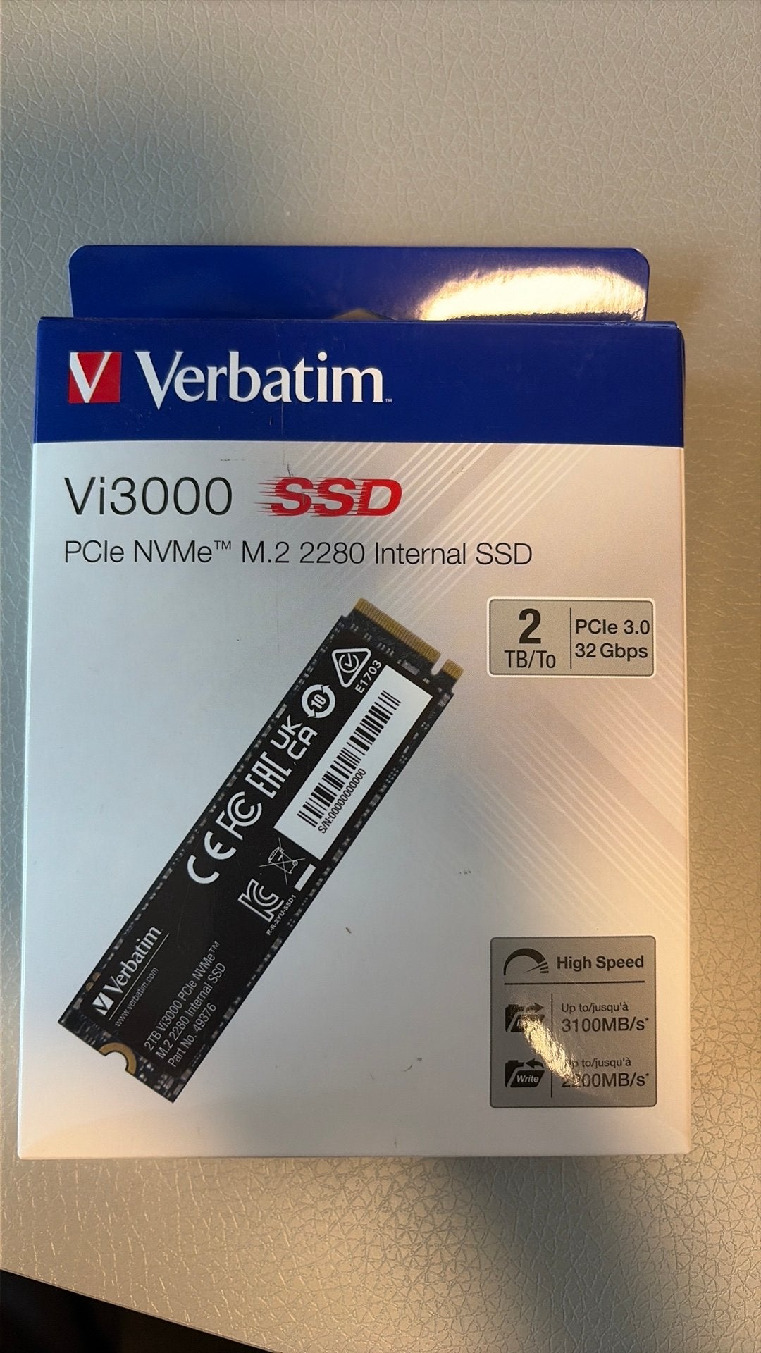 Verbatim Vi3000 M.2 2280 PCIe NVMe SSD, Intern, Server, SSD, Nieuw