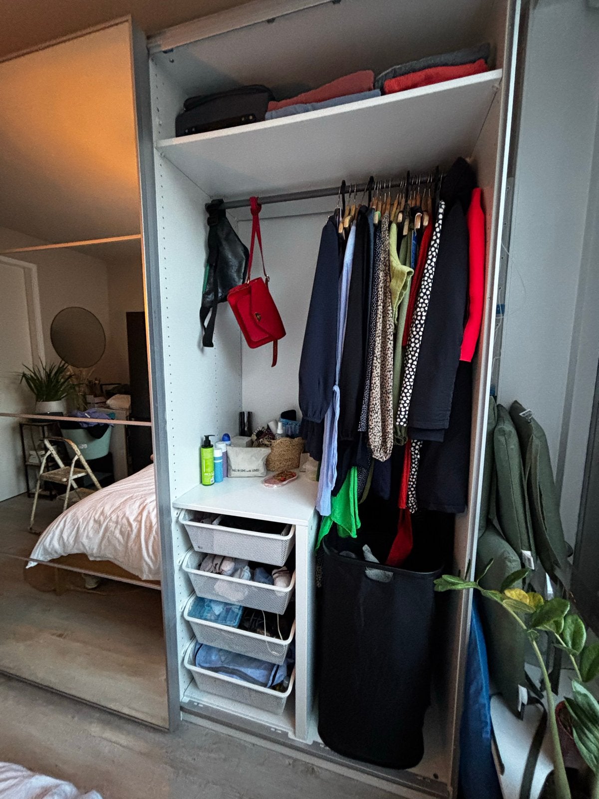 IKEA PAX kledingkast met spiegeldeuren, Ophalen, Overige materialen, Gebruikt, 200 cm of meer