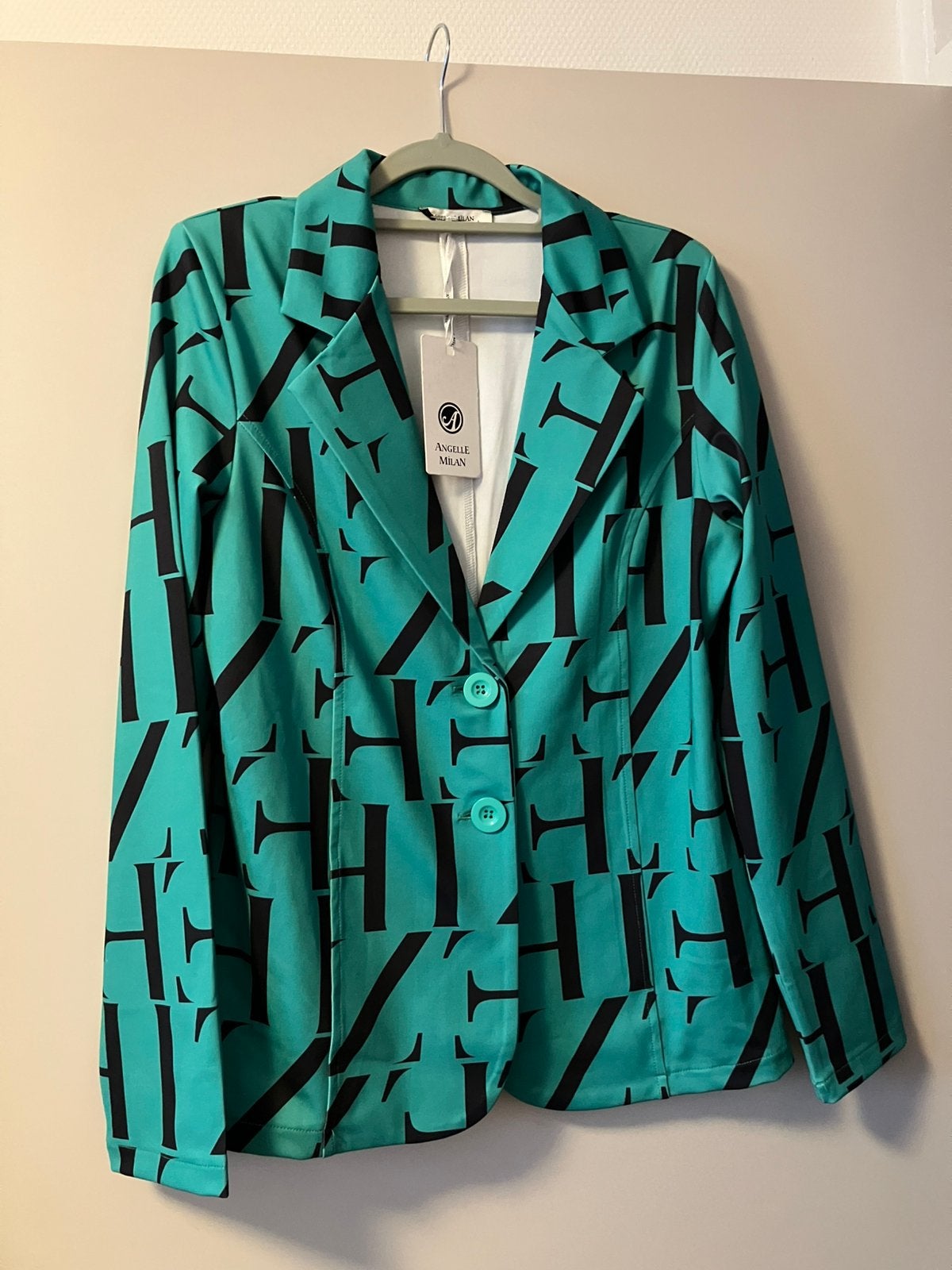 groen-zwart bewerkt jasje colbert/ L Angelle Milan /, Kleding | Dames, Maat 42/44 (L), Nieuw, Ophalen of Verzenden, Jasje