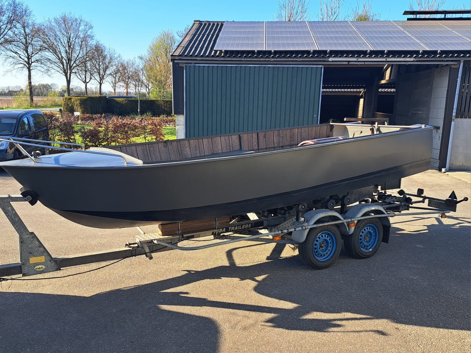 Stalen sloep, Staal, Binnenboordmotor, Diesel, Trailer