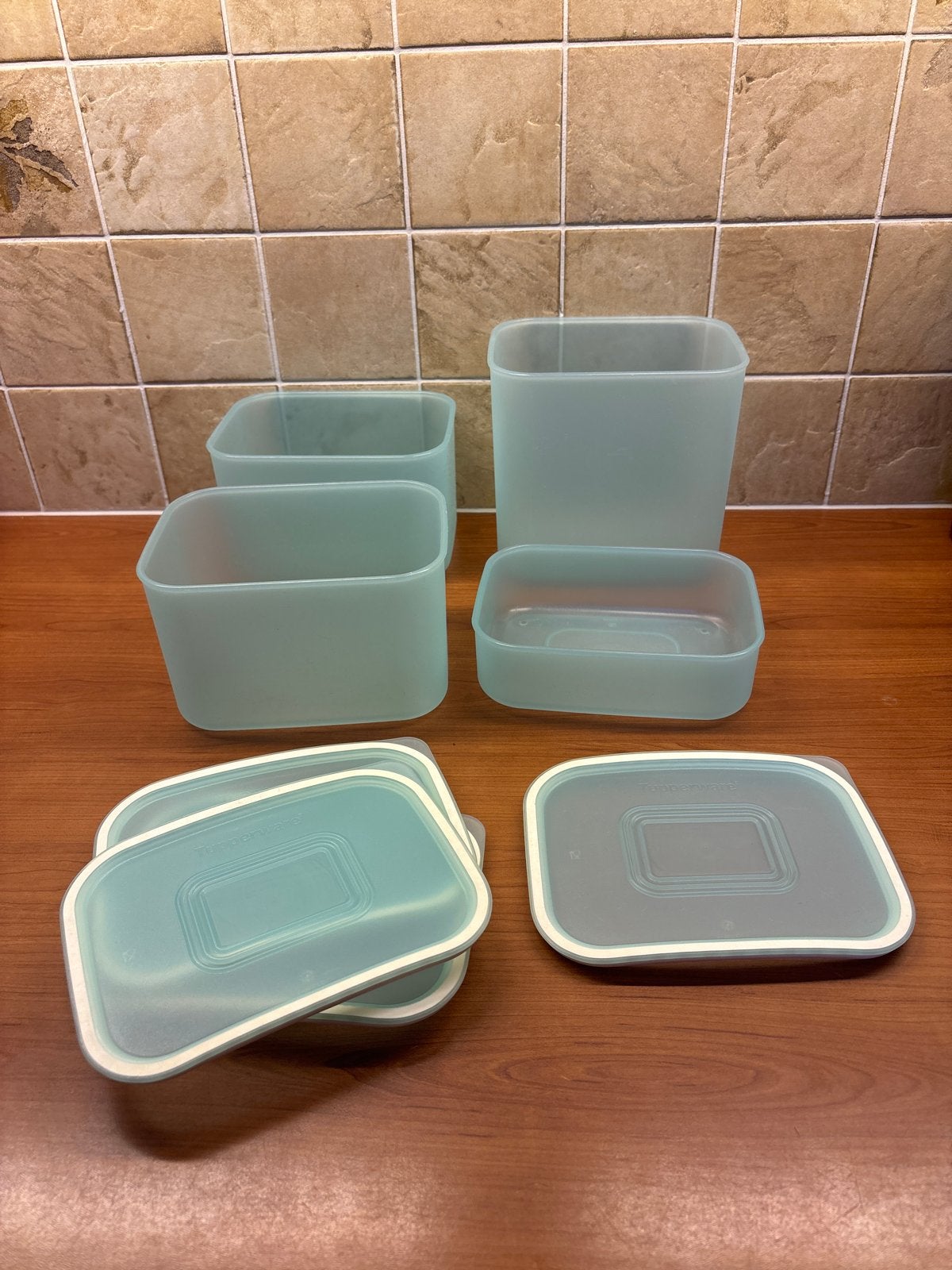 Tupperware bewaardozen set - Groen, Ophalen, BPA-vrij, Gebruikt, Bewaardoos