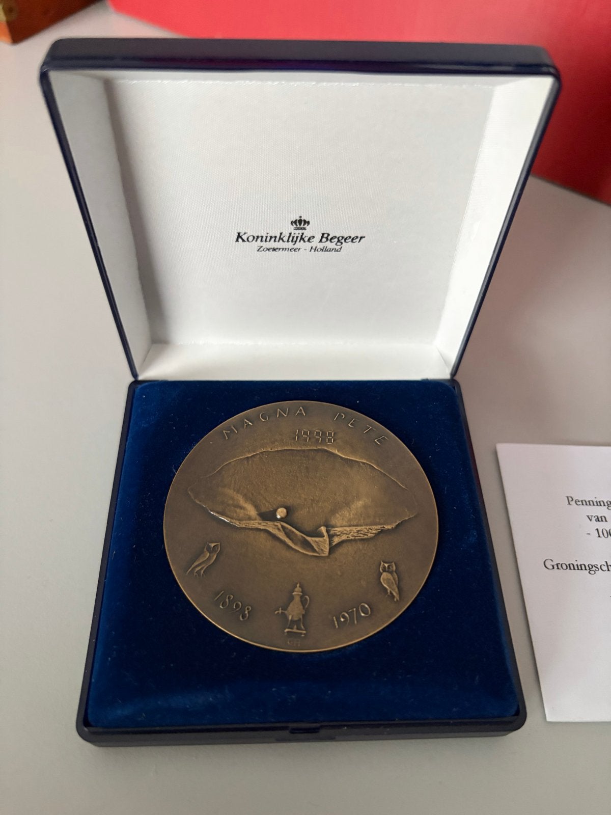 Herdenkingspenning Magna Pete 1998 - Koninklijke Begeer, Postzegels en Munten, Ophalen, Brons, Nederland