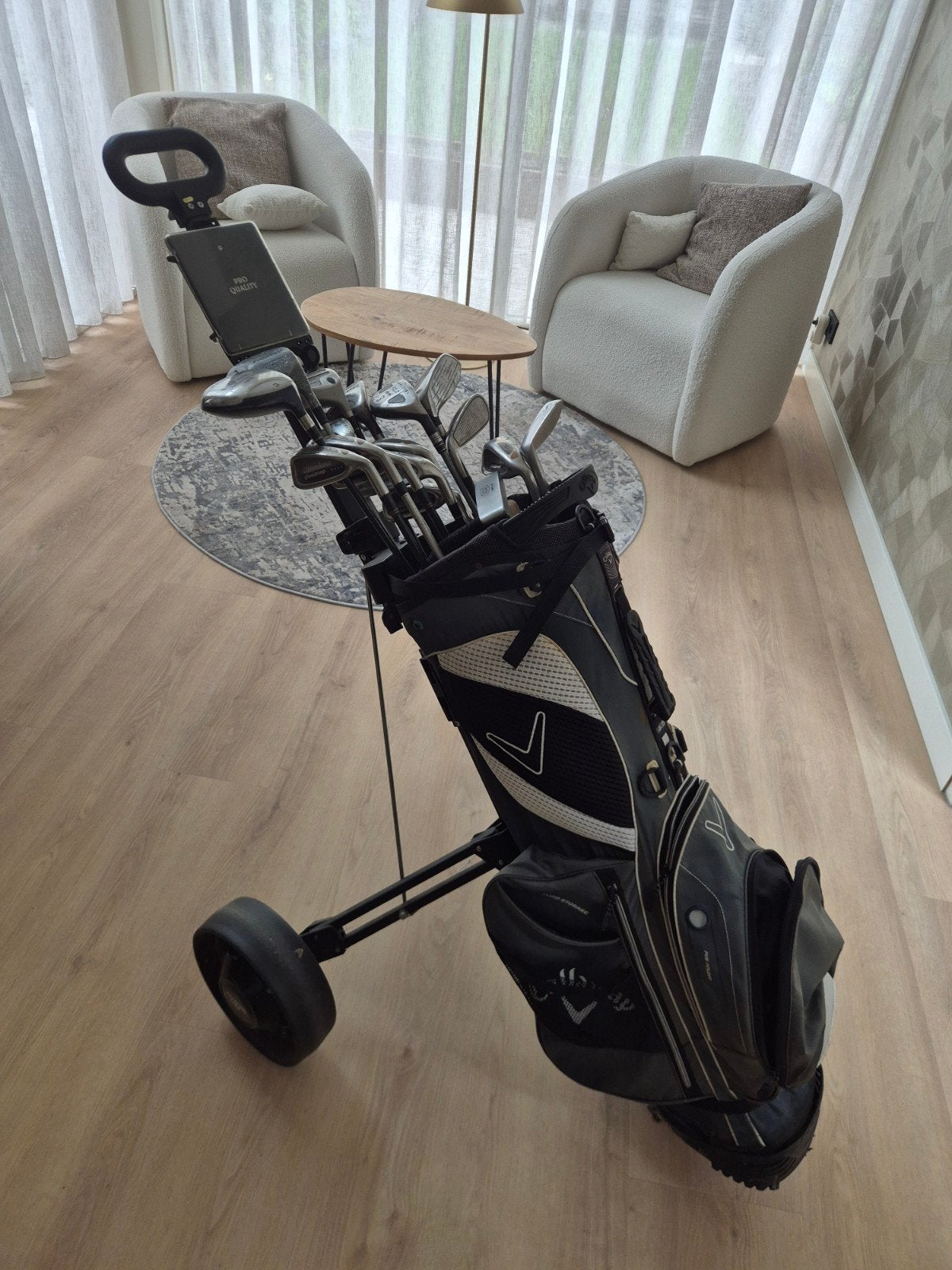 Complete golfset met golftas en golftrolley, Ophalen, Gebruikt, Set