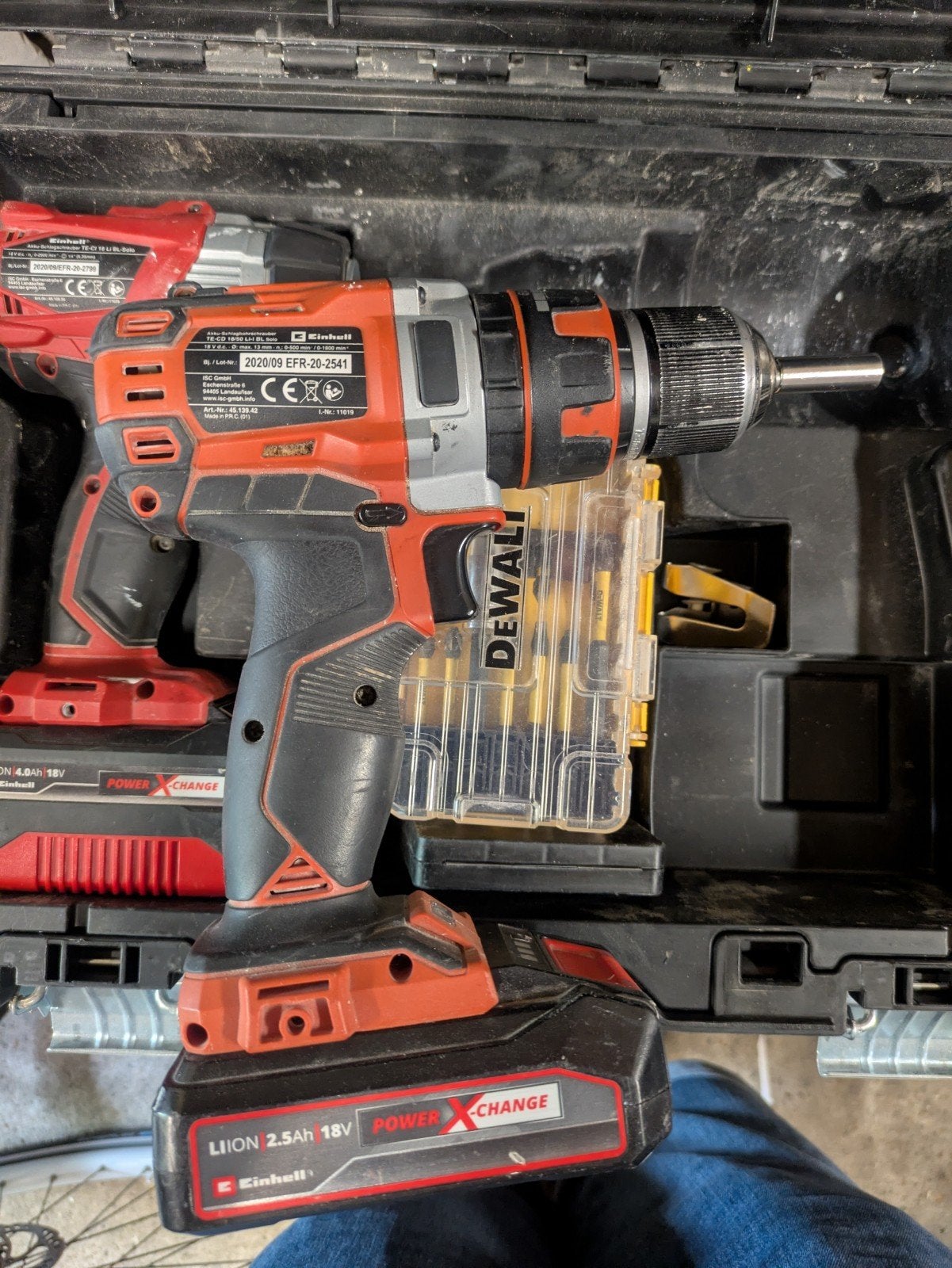 Einhell Accu Boor-/Schroefmachine met 2.5Ah Accu en Koffer, Gebruikt, Variabele snelheid, Ophalen of Verzenden, Boor- en Schroefmachine