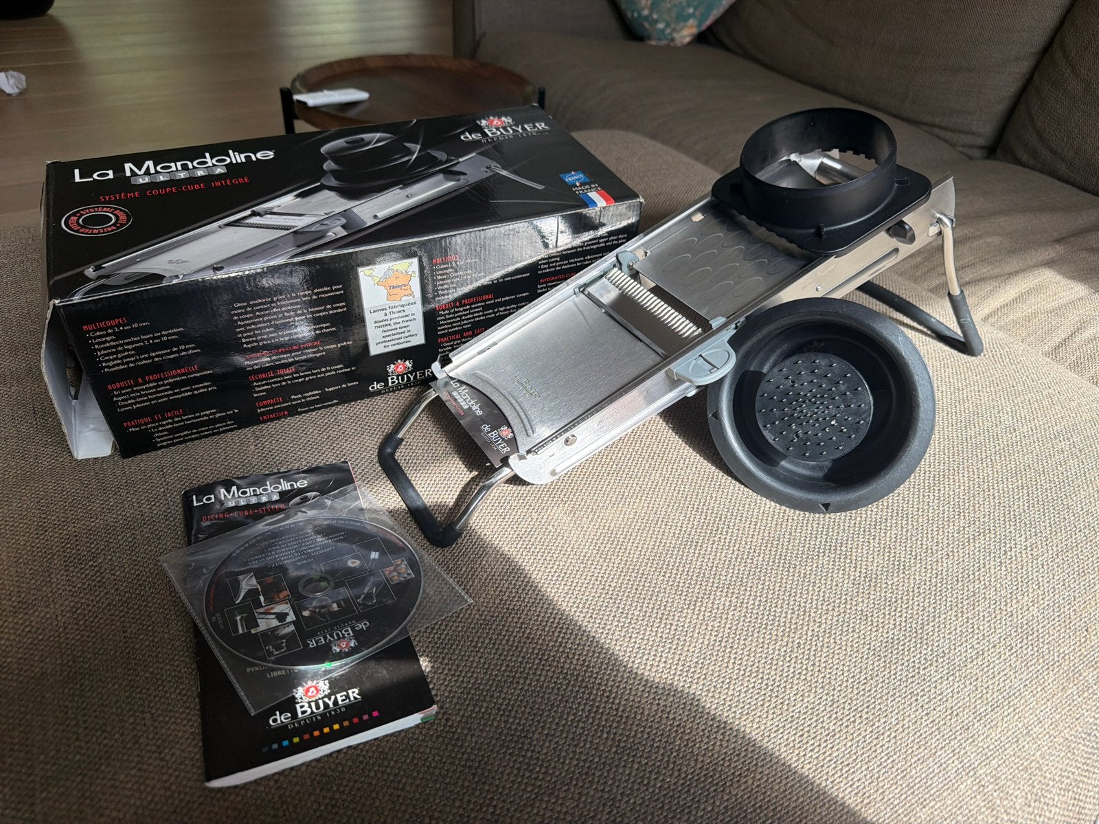 De Buyer La Mandoline Ultra - Professionele Keuken Mandoline, Zilver, Ophalen of Verzenden, Zo goed als nieuw, Metaal