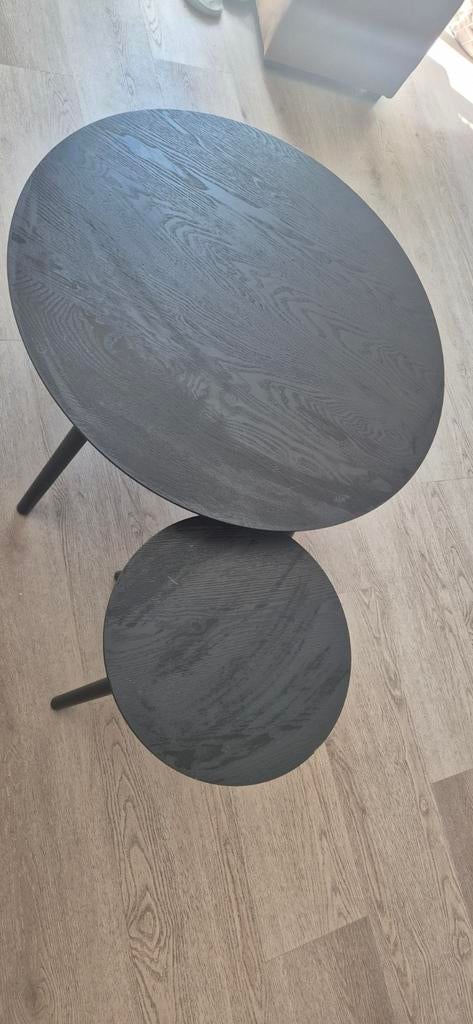Zwarte salon tafel, Huis en Inrichting, Tafels | Eettafels, Ophalen of Verzenden, Rond, 50 tot 100 cm, 50 tot 100 cm