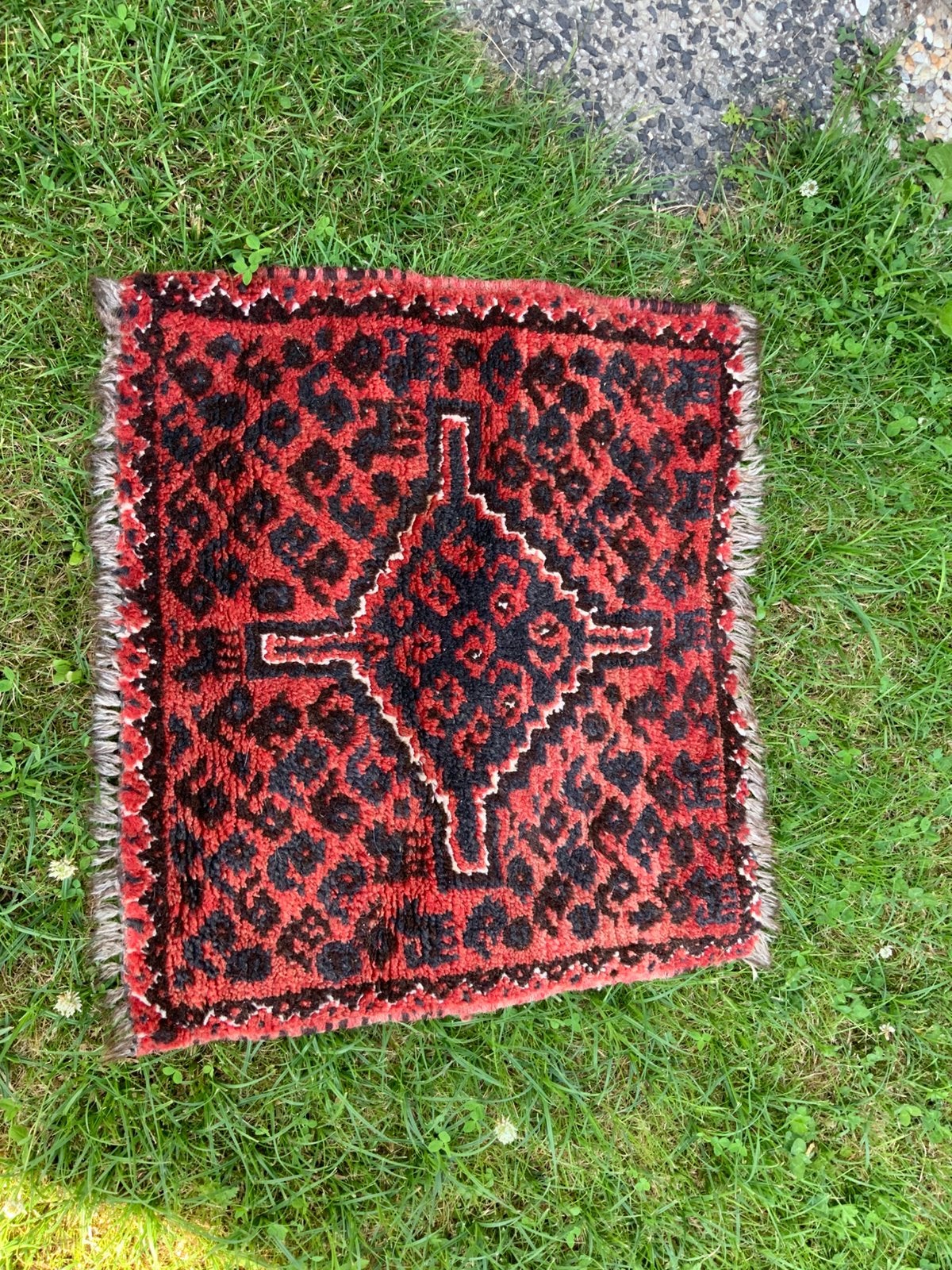 PERSZISCH TAPIJTJE.  HANDGEKNOOPT 60-60 cm, Ophalen, Gebruikt, Vierkant, 50 tot 100 cm