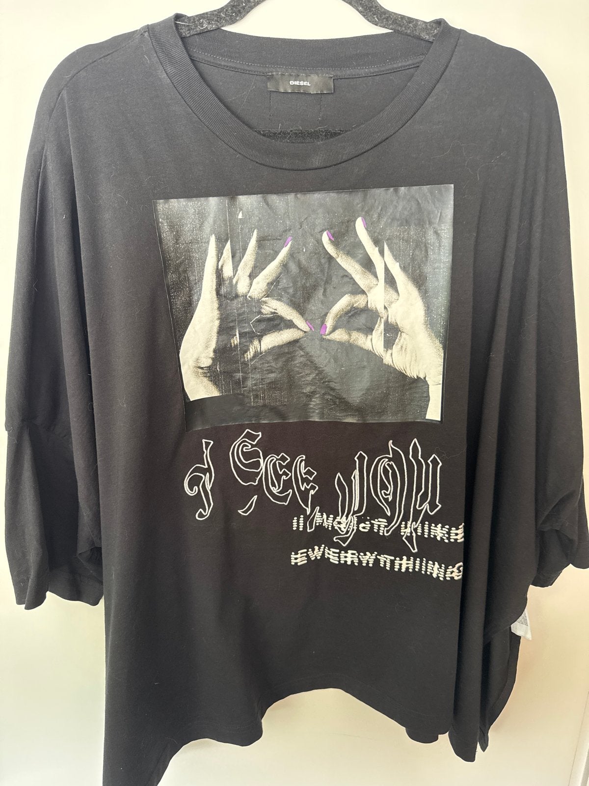 Diesel T-shirt met print - Zwart, Zwart, Ophalen of Verzenden, Zo goed als nieuw, Korte mouw