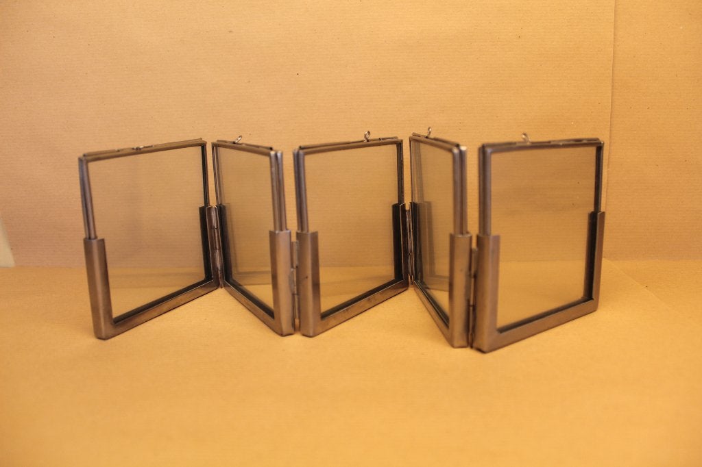 Vintage fotolijstjes in harmonica model, Audio, Tv en Foto, Fotografie | Fotolijsten, Zo goed als nieuw, Overige typen, Metaal