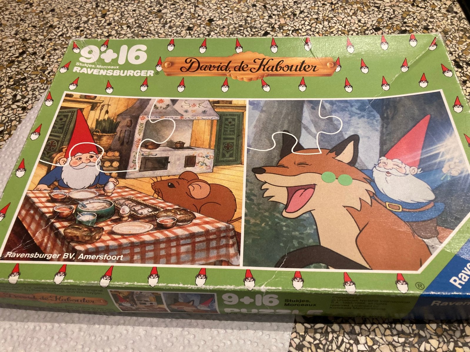 2 in 1 puzzel David de kabouter, Ophalen of Verzenden, 10 tot 50 stukjes, Gebruikt