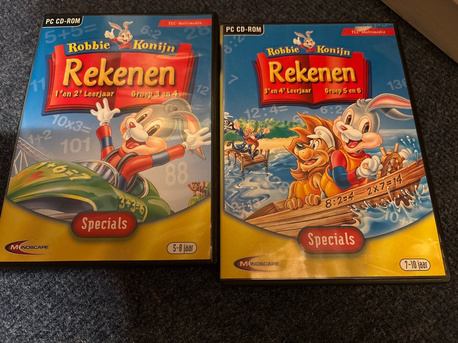 Robbie Konijn Rekenen PC CD-ROM (2 stuks), Computers en Software, Ophalen of Verzenden, Gebruikt, Wiskunde cursus, Windows