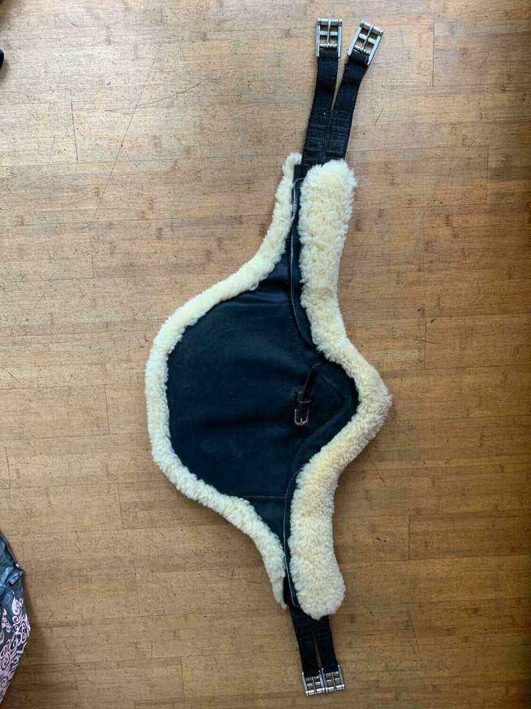 Mattes springsingel met bont zwart 120 cm, Ophalen of Verzenden, Zo goed als nieuw