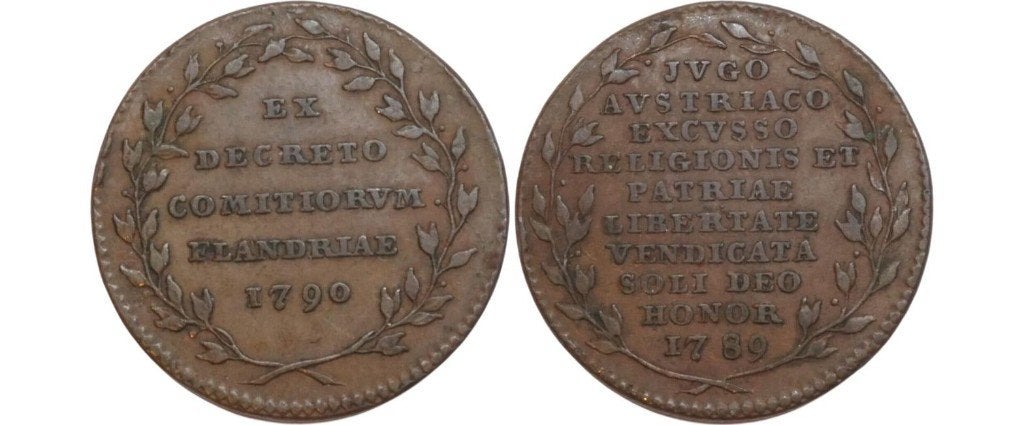 Penning 1790, Vlaanderen, Staten van Vlaanderen, Ophalen of Verzenden, Overige materialen, Buitenland