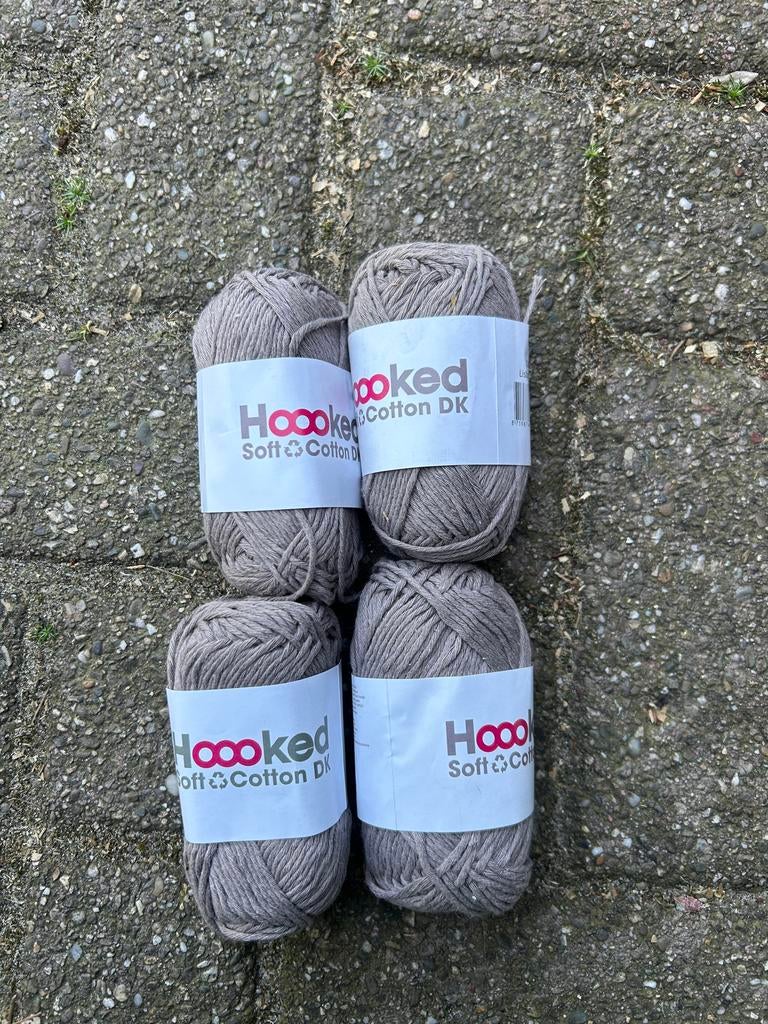 Hoooked Soft Cotton DK garen - Lisbon Tan (4 bollen), Ophalen of Verzenden, Nieuw, Breien of Haken, Wol of Garen