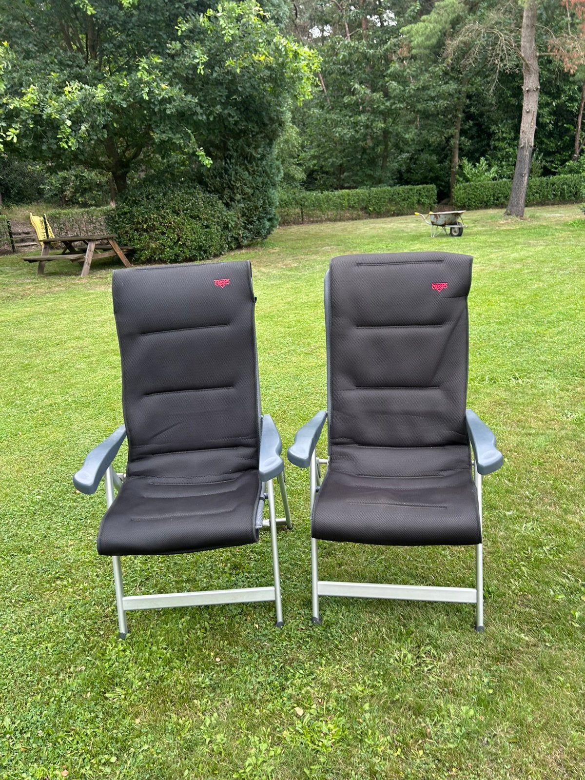 2x Crespo stoelen inclusief stoelkussens, Ophalen, Gebruikt, Campingstoel